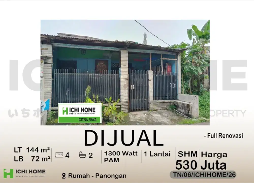 Rumah Siap Huni Sudah Full Renovasi dan Sudah SHM di Panongan Tangerang