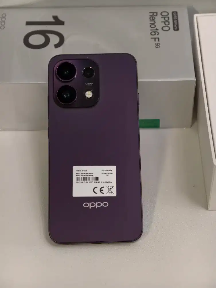 Oppo Reno 16f 5g 8/256 second Resmi like New 3 minggu