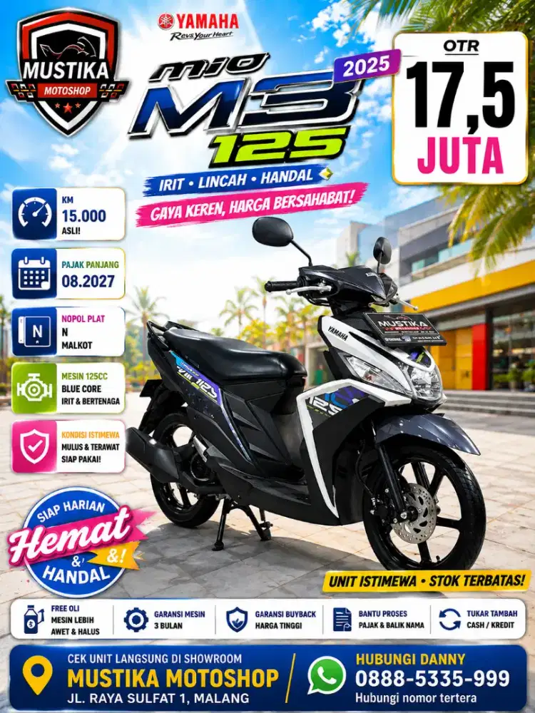 Like New‼️Yamaha Mio M3 125 2025. DANNY Mustika Sulfat