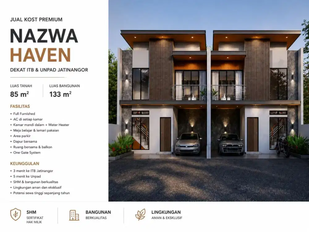 JUAL KOST ESKLUSIF DI KAWASAN KAMPUS JATINANGOR TERSISA 2 UNIT