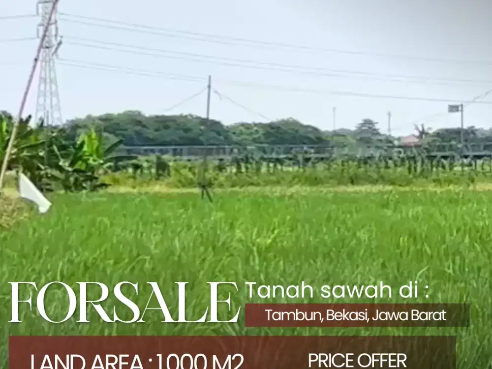 Dijual tanah sawah di Tambun Bekasi Jawabarat