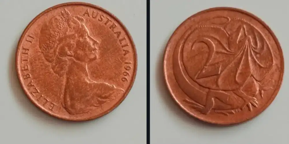 Uang koin dollar dan poundsterling Elizabeth seri tahun 1966-1994