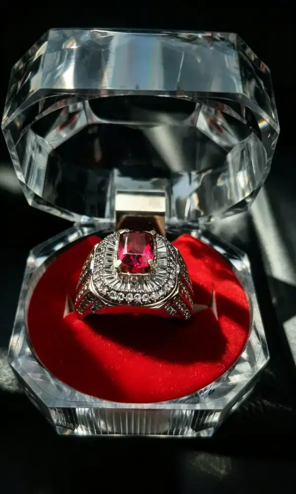 Batu cincin natural red topaz
