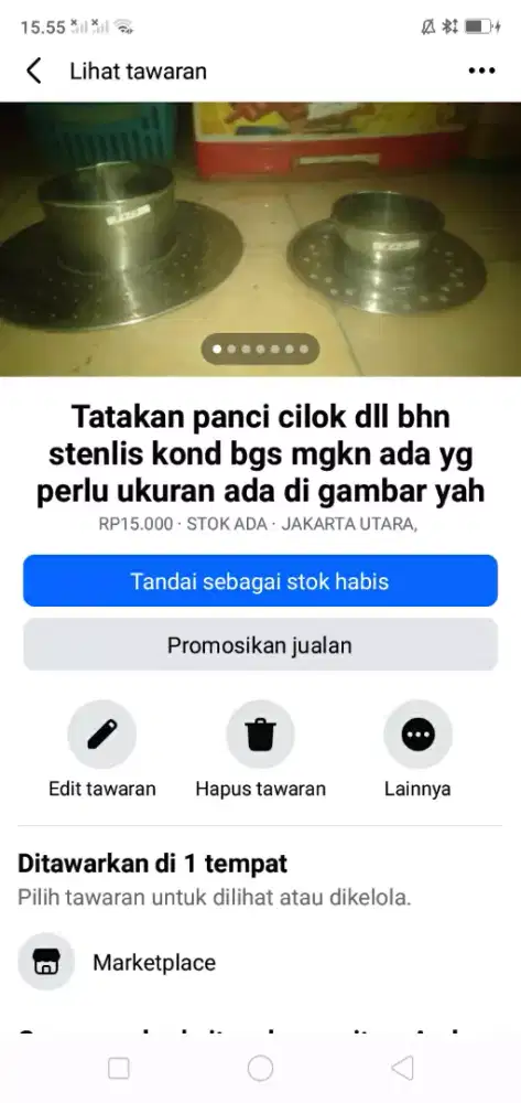 Slhkn plh slh 1 dr tatakan panci cilok dll bhn stenlis murah sj cpt