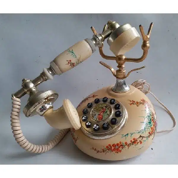 Vintage old telephone classic peranakan  style