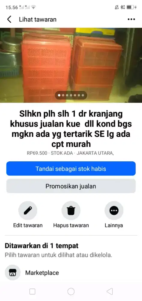 Slhkn plh slh 1 dr kranjang kue jualan kond bgs mgkn ada yg perlu kali