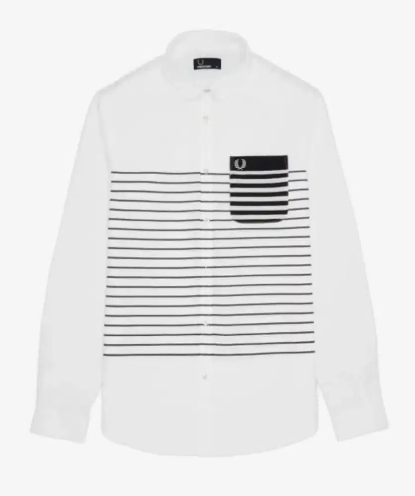 Kemeja Long Sleeve FRED PERRY white colour Size M