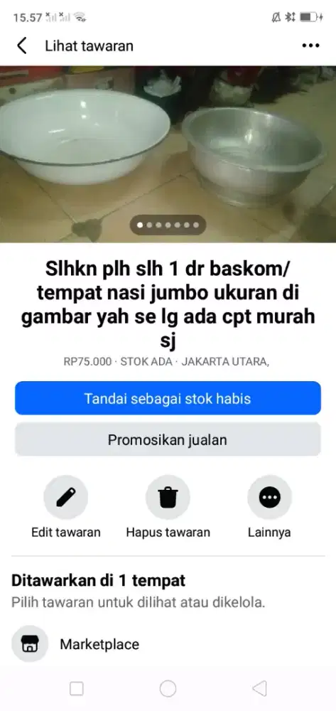 Slhkn plh slh 1 dr baskom/tempat nasi jumbo kond bgs hrg murah sj deh