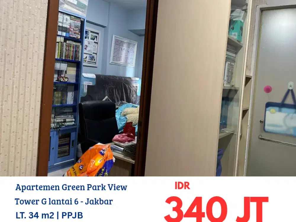 HFN0339 apartemen Green Park View tower G 2BR lantai 6 furnish, Cengkareng, Jakarta Barat
