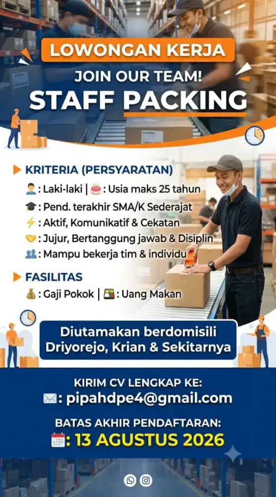 Lowongan Bagian Packing marketplace