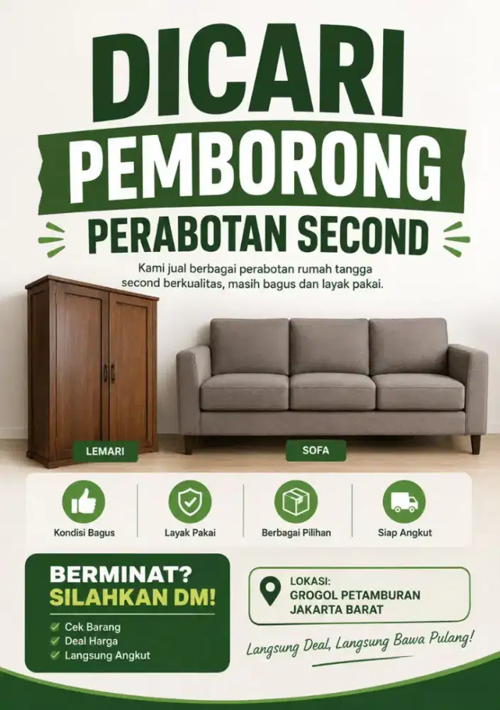 Dicari pemborong perabotan