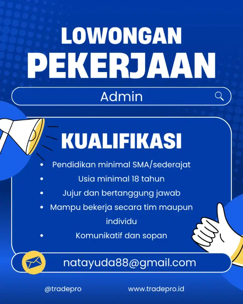 Dibutuhkan Segera Admin