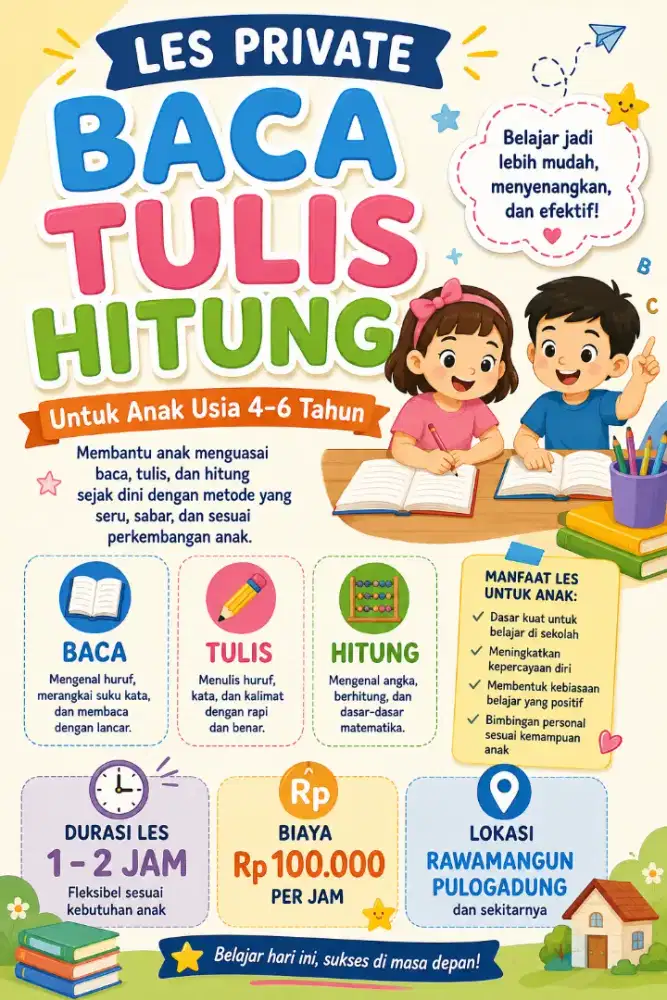 Les Baca Tulis Hitung ke Rumah