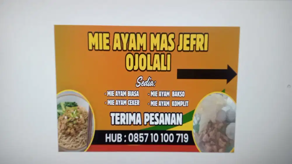 Menjual mie ayam mas Jefri Ojolali