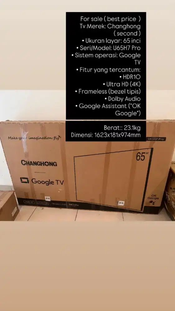 Tv Changhong 60inci