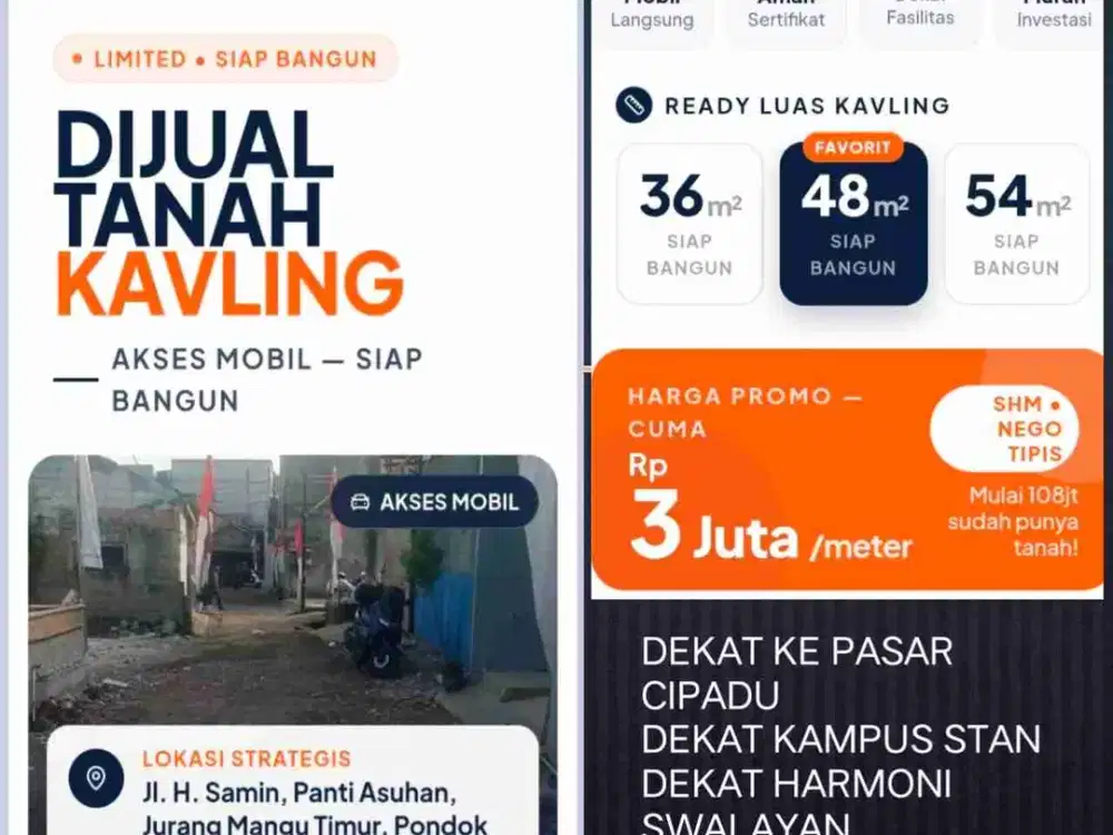 miliki unit  tanah kavling  akses mobil harga dijamin lebih murah dari Harga pasaran