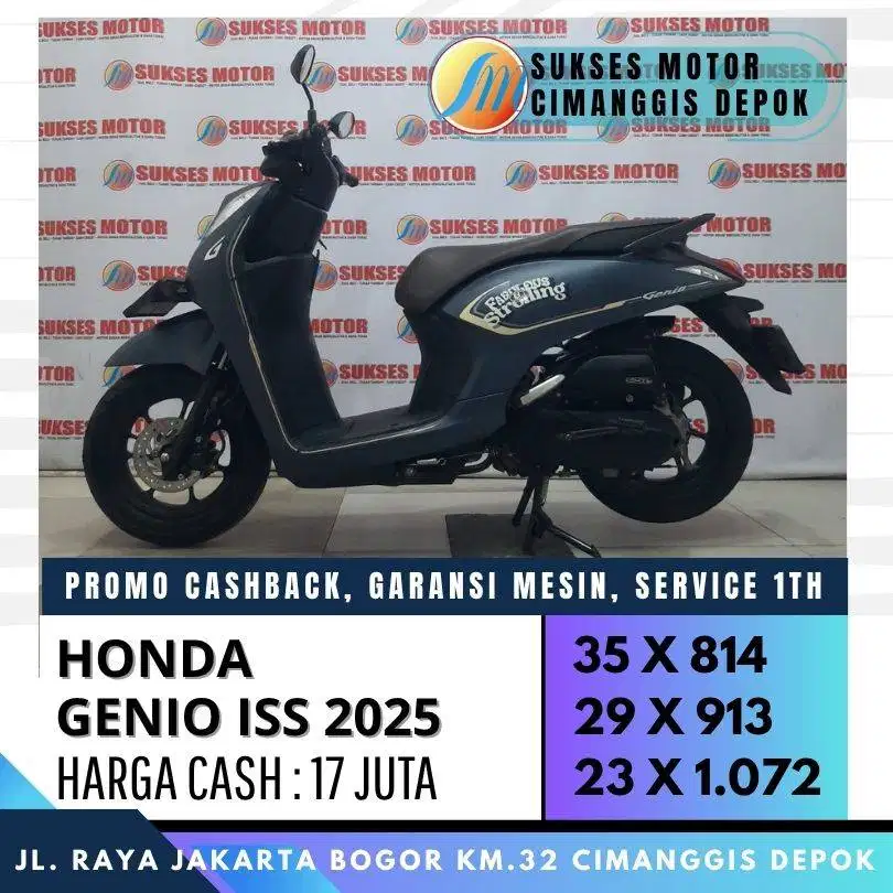 HONDA GENIO ISS 2025 CASH KREDIT CC/PAYLATER UNIT BERGARANSI
