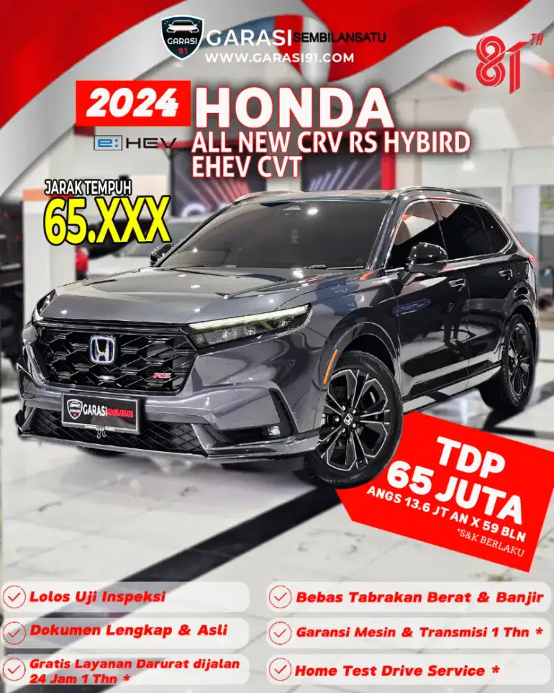 ‼️TDP 65 JT‼️HONDA CRV RS HYBIRD eHEV CVT 2024