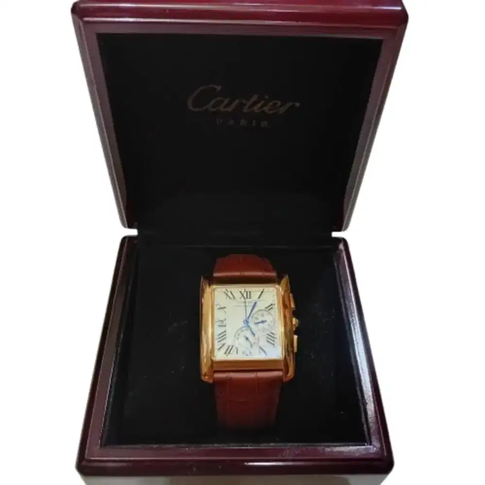 Jam Tangan Pria Cartier Quartz Kronograf