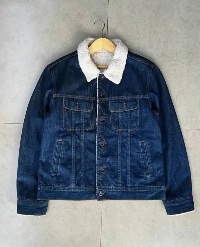 Jaket Trucker Pria GU Uniqlo Denim