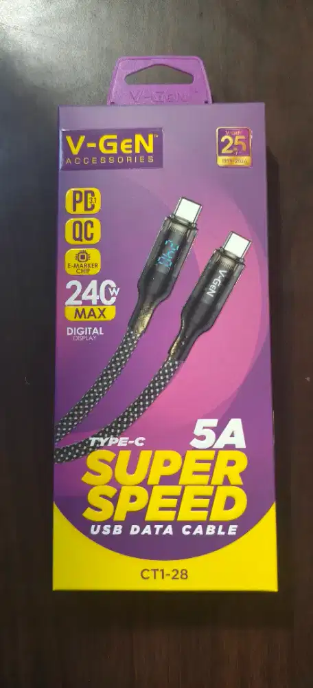Kabel Data V-GeN CT1-28 Super Fast Charging 5A 240W Max