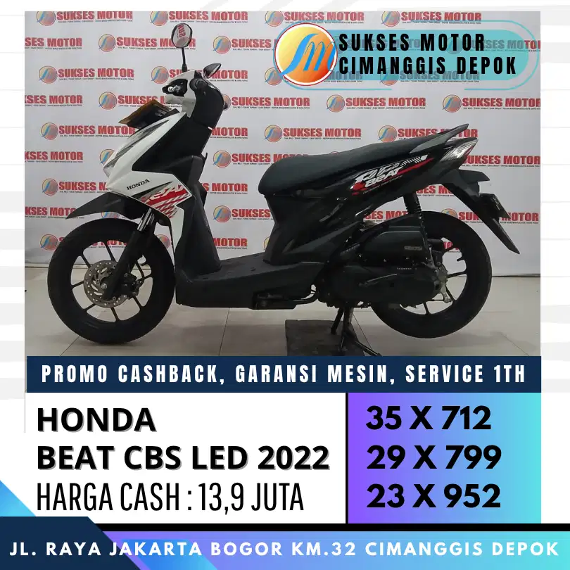 HONDA BEAT SPORTY CBS 2022 CASH KREDIT CICLAN RINGAN UNIT SIAP PAKAI