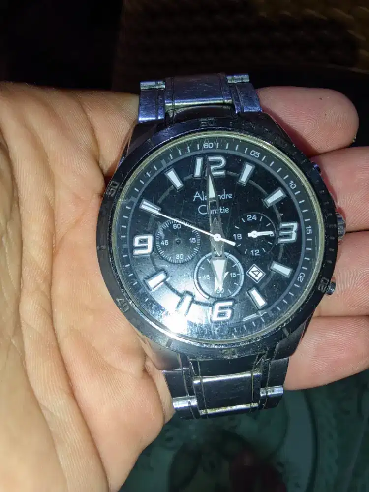 Jam Tangan Pria Alexandre Christie Chronograph stainless Original