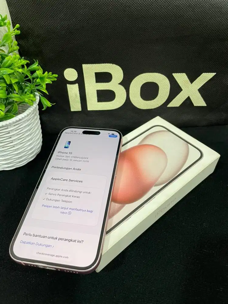 IPhone 15 128GB iBox Pink mulus Fullset Ori BH87% 3Utool 98 Garansi On