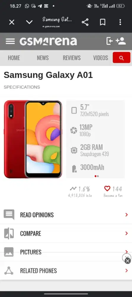 Samsung galaxy A01