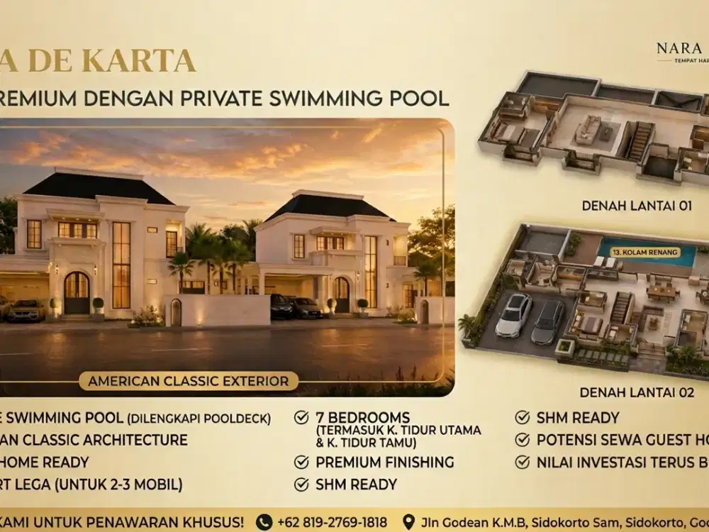 Rumah Super Mewah Bonus Private Pool 15 Menit Ke Pusat Kota Jogja