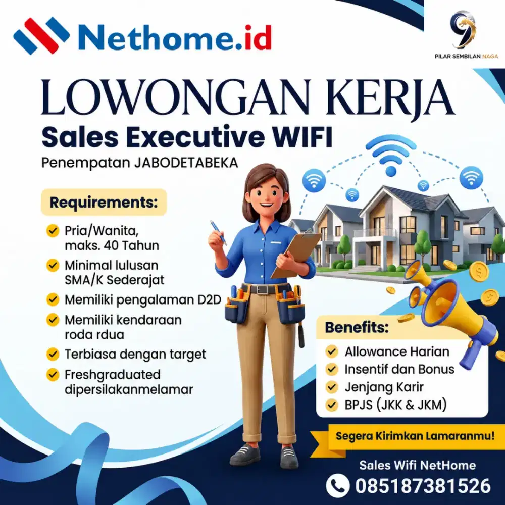URGENT BUTUH SALES WIFI 6 orang !!!