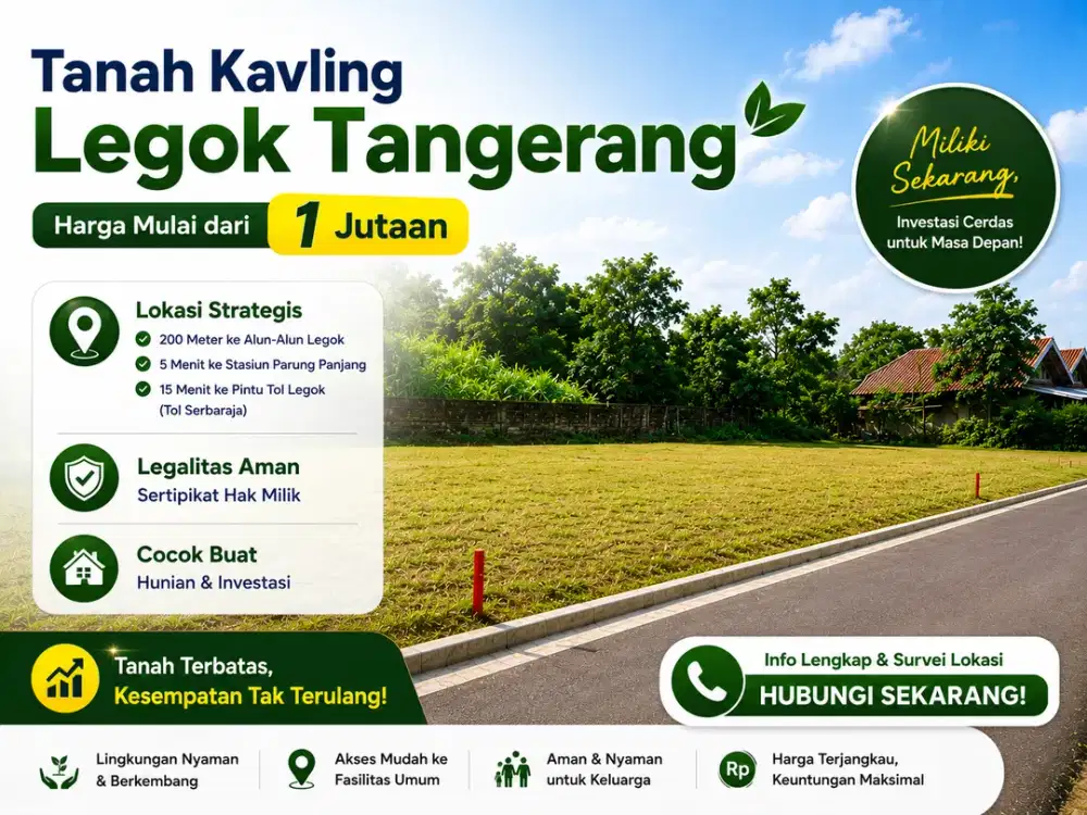Kavling Murah Hanya 1 Jt-an/m2 Dekat Pintu Tol Legok, SHM Terjamin