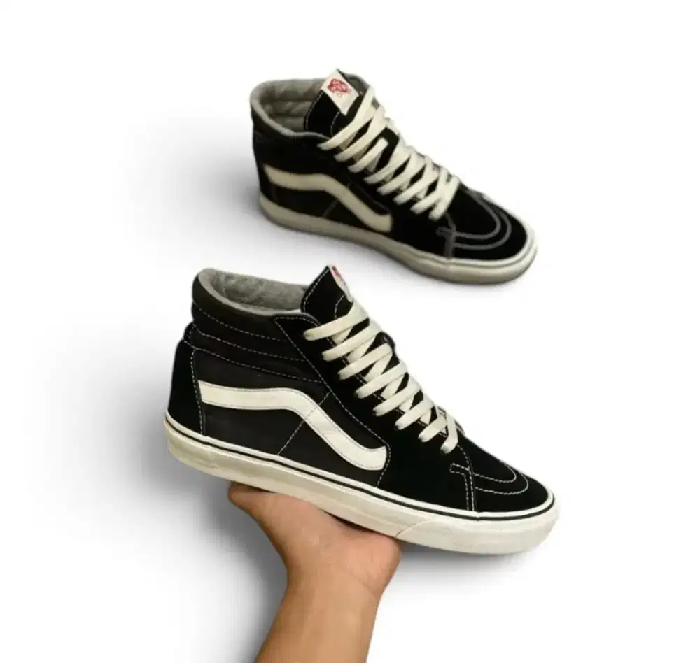 Sepatu Vans Sk8-Hi Original Black White Size 44 Sk8 High