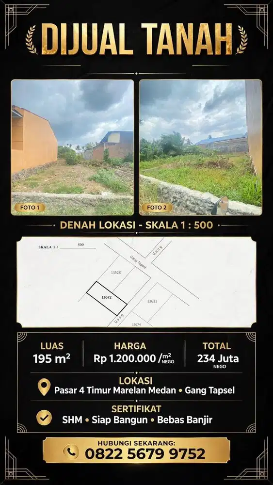 Dijual tanah kavling SHM