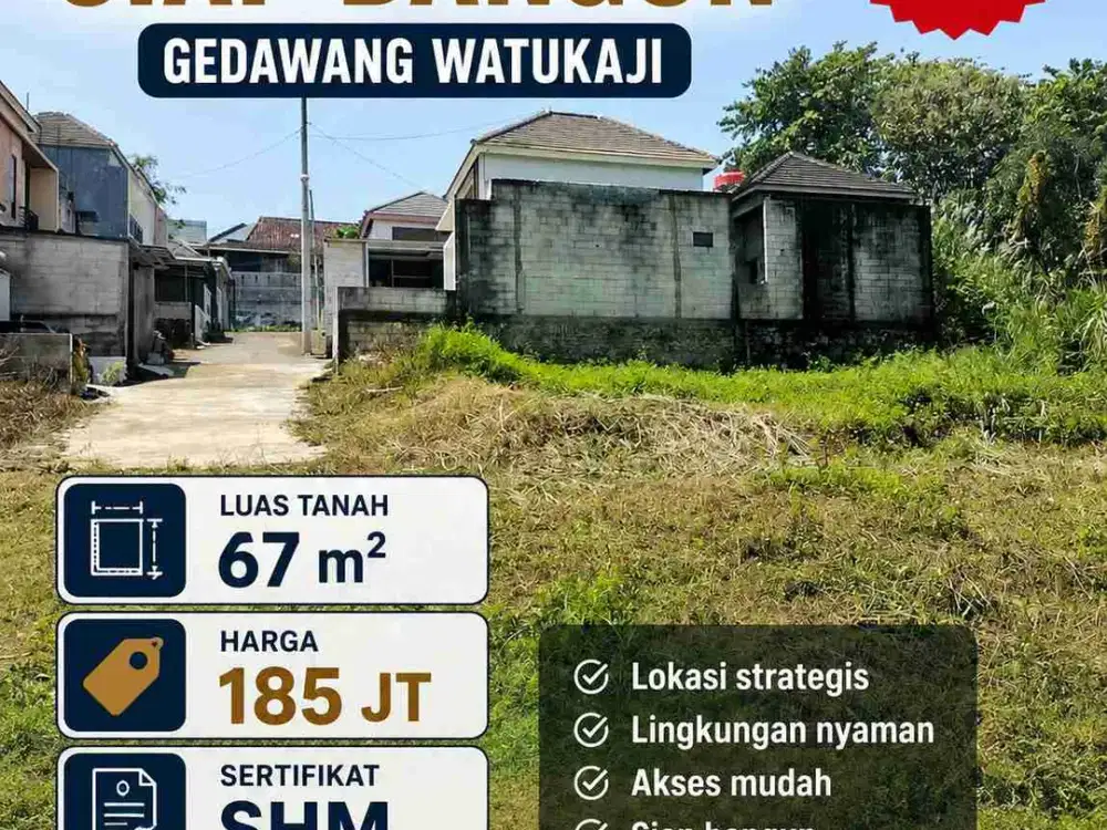 tanah kavling murah cocok untuk investasi di gedawang