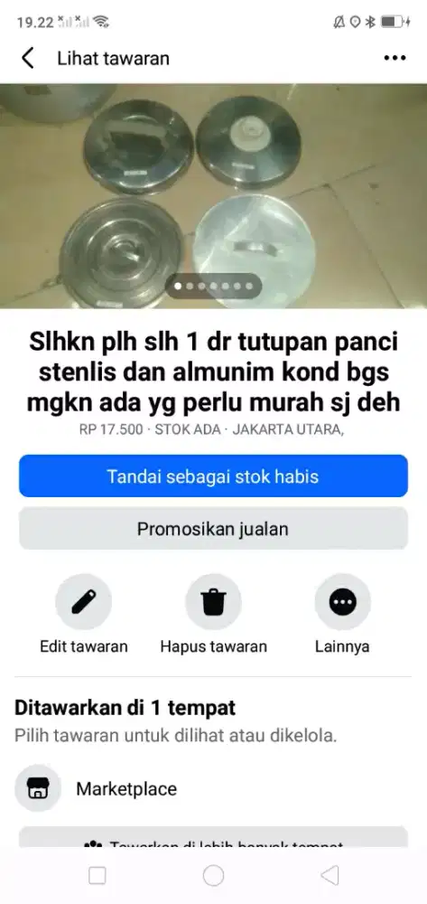 Slhkn plh slh 1 dr tutup panci stenlis/almunium kond bgs mgkn tertarik