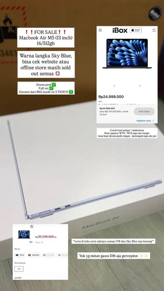 Macbook Air M5 (2026) 13inch Skyblue