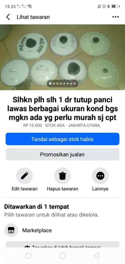 Slhkn plh slh 1 dr tutup panci lawas berbagai ukuran kond bgs mgkn bth