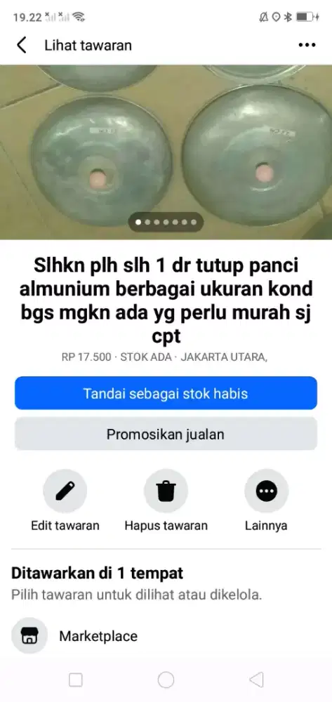 Slhkn plh slh 1 dr tutup panci almunium berbagai ukuran kond bgs murah