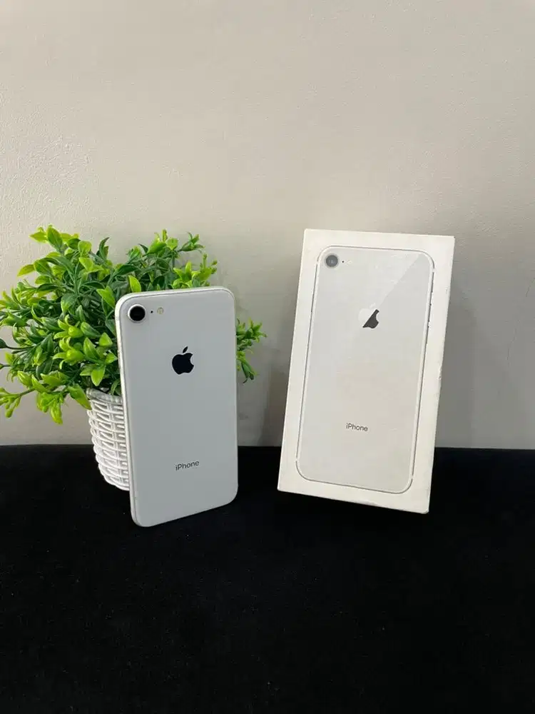 IPhone 8 256GB Silver mulus Fullset BH 100% Sinyal Permanent