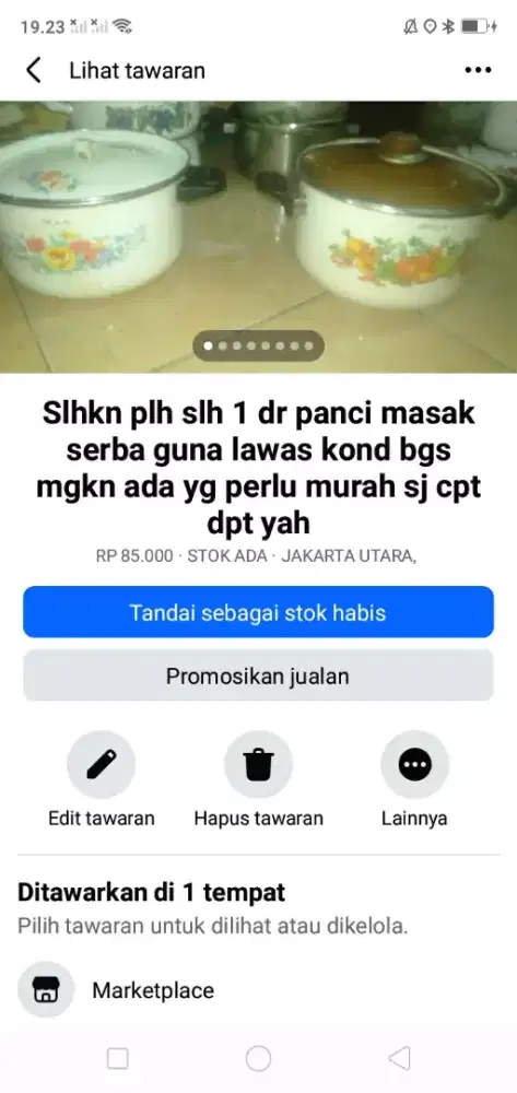 Slhkn plh slh 1 dr panci masak lawas kond bgs mgkn ada yg tertarik