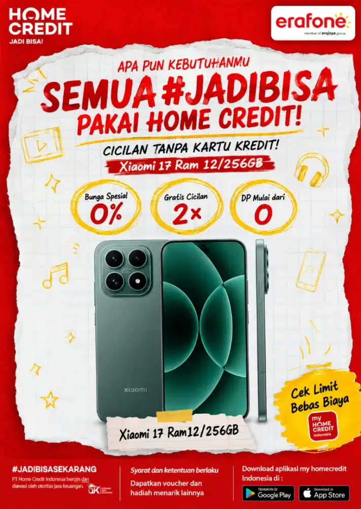 PROMO KREDIT XIAOMI 17 12/256GB TERMURAH SEKOTA PALEMBANG