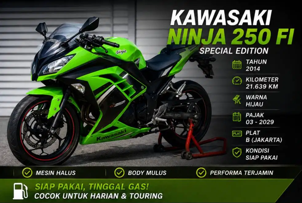 NINJA 250 FI SPECIAL EDITION TH 2014 ( 2 SILINDER )