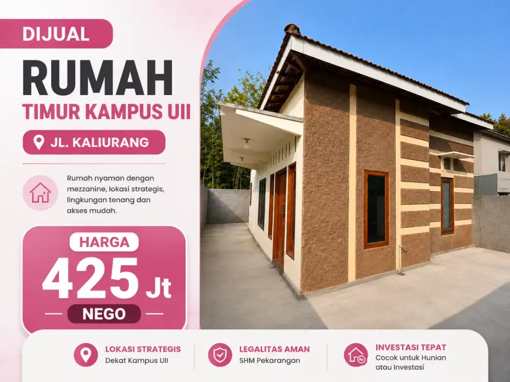 Dekat Exit Tol Jogja di Purwomartani Kalasan, Dijual Rumah