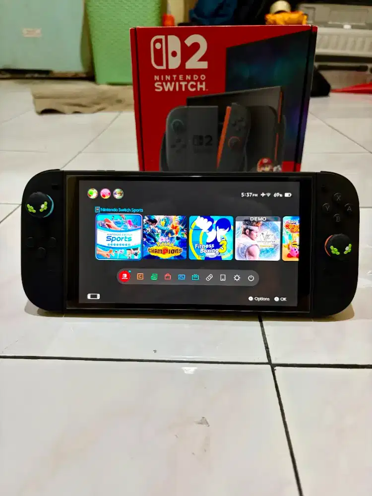 Jual Nintendo switch 2 fullset ORI+game fisik+asesorisnya