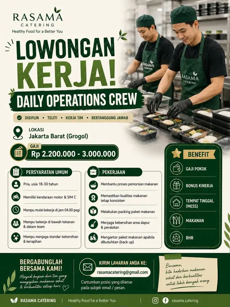 LOWONGAN KERJA DAILY OPERATIONS CREW