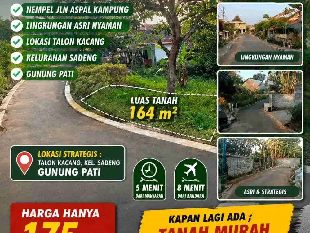 promo kavling nempel jalan Kampung di Sadeng gunungpati