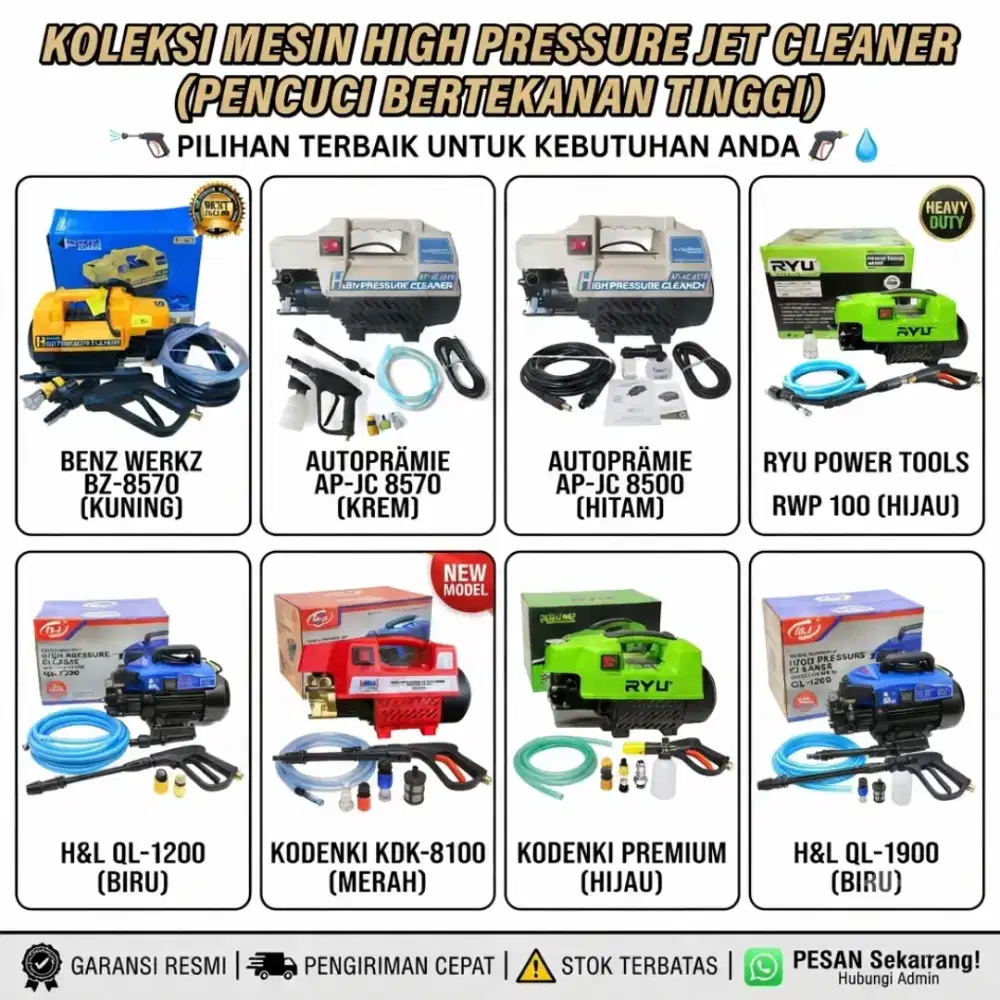 Mesin Jet Cleaner Cuci Mobil Motor AC Induksi EDON RYU HNL MULTIPRO