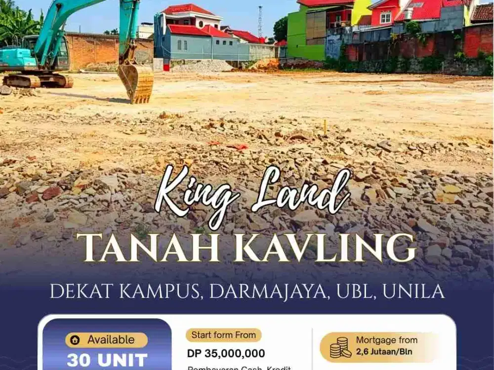 Tanah Kavling dkt Kampus Unila, UBL, Darmajaya, Darma Bangsa