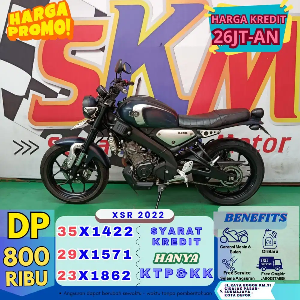 (bayar 800 free servis slma angsrn) xsr 2022 cash credt